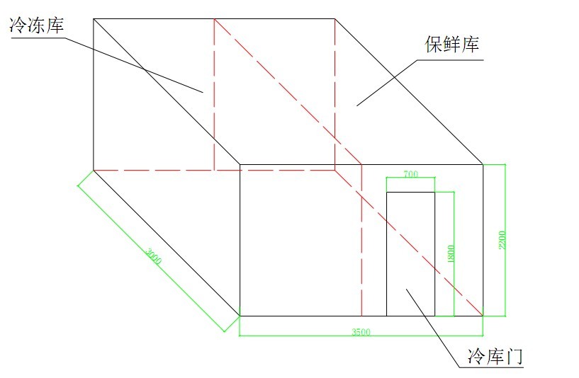 蕪湖食堂冷庫安裝立面圖 image